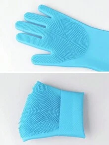 1pc Random Color Pet Dog & Cat Bathing & Massage Glove With Silicone Tips - Multicolor - View 5