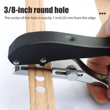 Single Hole Punch 3/8inch Heavy Duty Hole Puncher Portable Paper Punch Handheld Long Hole Punch Metal Hole Punch Tool For Paper Cards Plastic Cardboard - Black - View 3