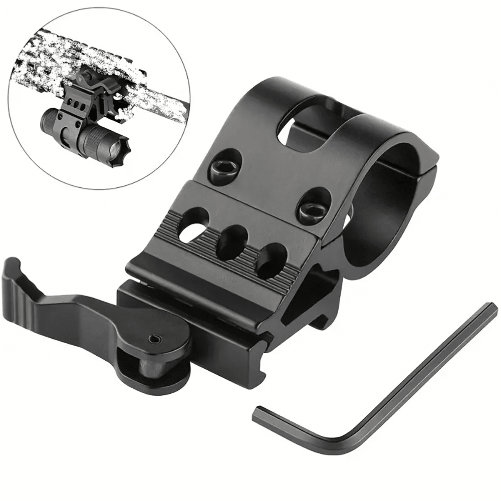 25.4mm QD Quick Release Flashlight Torch Mount: Hunting Accessories For 45 Degree  On Picatinny Rails
