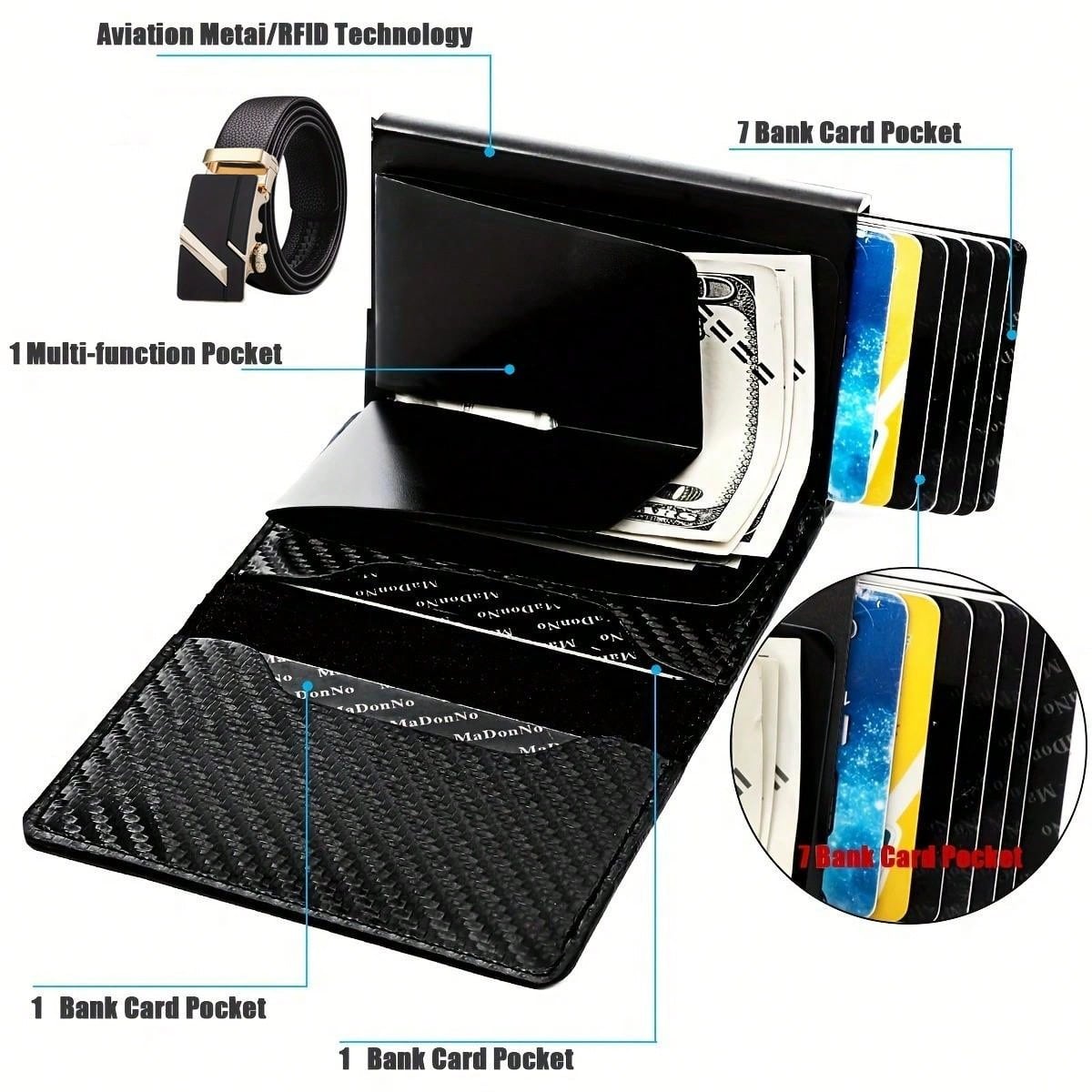 RWUTYTIUL Visitenkarten-Organizer 240 Karten - PU Leder RFID Schutz Elastischer Verschluss