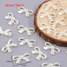 50pcs ABS Faux Pearl Beads Heart Bear Shell Bow Shape Acrylic Spacer Beads Charms For Jewelry Making Diy Necklace Bracelet Valentines - About 50pcs - View 7
