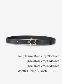 Thắt lưng trẻ em cổ điển có khóa PU hình ngôi sao để sử dụng hàng ngày - màu đen - Xem 3