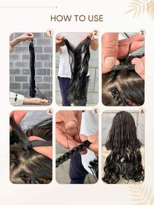 聖誕新年禮物配件合成法國捲曲擴展藍黑巧克力棕色灰色bug綠色多彩螺旋捲曲鉤針編織髮高溫鬆散波浪捲髮飾女性日常假期和cosplay用的編織頭髮,22 英寸 150 克/束,1 包裝 - 酒紅色 - 查看 11