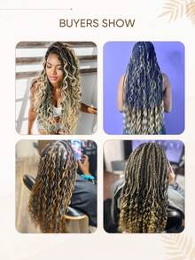 聖誕新年禮物配件合成法國捲曲擴展藍黑巧克力棕色灰色bug綠色多彩螺旋捲曲鉤針編織髮高溫鬆散波浪捲髮飾女性日常假期和cosplay用的編織頭髮,22 英寸 150 克/束,1 包裝 - 酒紅色 - 查看 10