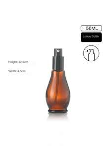 1pc 50ml Refillable Portable Glass Travel Bottle With Dropper, Spray, Lotion Pump And Screw Cap, Empty Cosmetic Container For Travel - Multicolor - View 8