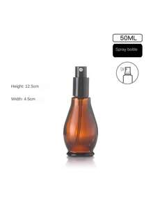 1pc 50ml Refillable Portable Glass Travel Bottle With Dropper, Spray, Lotion Pump And Screw Cap, Empty Cosmetic Container For Travel - Multicolor - View 9