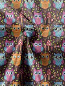 棕色貓頭鷹 Diy 布料,手工布料,可製成桌布、掛毯、衣服 - 彩色 - 查看 5