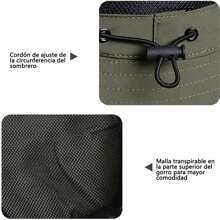 Sombrero De Ala Ancha Con Protección Solar P/ Hombres Mujer - Beis - Ver 5