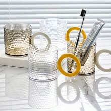 1 件装牙刷架，带旅行便携式杯子、牙膏和牙刷盒和水杯，用于口腔清洁家居浴室装饰秋季装饰返校