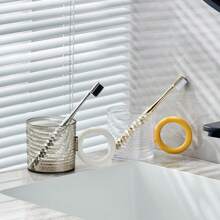 1 件装牙刷架，带旅行便携式杯子、牙膏和牙刷盒和水杯，用于口腔清洁家居浴室装饰秋季装饰返校