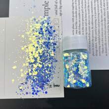 6色斑斕叠加大粒光學迷幻顆粒，樹脂手工藝品用工藝閃粉，美容用途指甲、面部、眼部，20毫升/瓶環氧樹脂閃亮亮片，可用於糊狀物杯子珠寶制作亞克力指甲手工藝品環氧樹脂 - Set of 6 colors - 查看 9