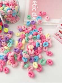 100 件嬰兒髮帶,無損壞幼兒女孩髮帶,小號彈性辮子髮飾 - 彩色 - 查看 9