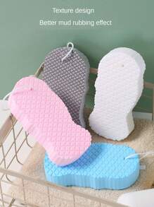 1pc Fish Scale Pattern Sponge Bathing Tool, 3d Bath Sponge, Anti-Scratch, Pain-Free - Grey - View 6
