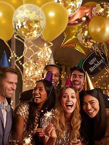 500碼金色捲曲褶皺絲帶,氣球串狀閃亮金屬捲,適用於生日派對節日藝術工藝裝飾花店鮮花裝飾 - 金色 - 查看 6