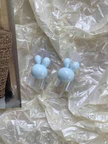 2個裝可愛兔子形數據線保護頭,相容於20w蘋果充電器 - 藍色 - 查看 3