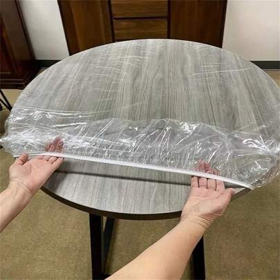 1 件装透明 PVC 防水圆形方形餐桌罩加厚防尘防油保护桌布