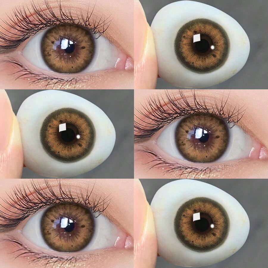 MagisTer Color Contact Lens 14.2mm 6 Months  Power 0.00 Sage Brown Natural Looking Contacts With Iris-Mimicking Design