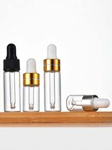 5入組旅行尺寸透明瓶,附螺紋金色蓋及滴管,適用於精油、香水、化妝品乳液等 - 彩色 - 查看 8