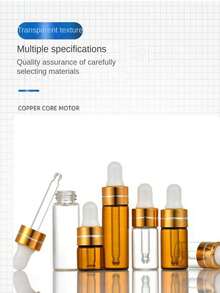 5入組旅行尺寸透明瓶,附螺紋金色蓋及滴管,適用於精油、香水、化妝品乳液等 - 彩色 - 查看 10