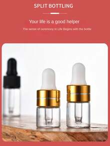 5入組旅行尺寸透明瓶,附螺紋金色蓋及滴管,適用於精油、香水、化妝品乳液等 - 彩色 - 查看 4