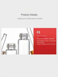 5入組旅行尺寸透明瓶,附螺紋金色蓋及滴管,適用於精油、香水、化妝品乳液等 - 彩色 - 查看 6