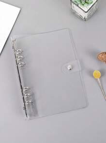 1pc A5 Creative Pvc Transparent Notebook Cover With Detachable Loose-Leafs, Memo Pad,Back To School,School Supplies