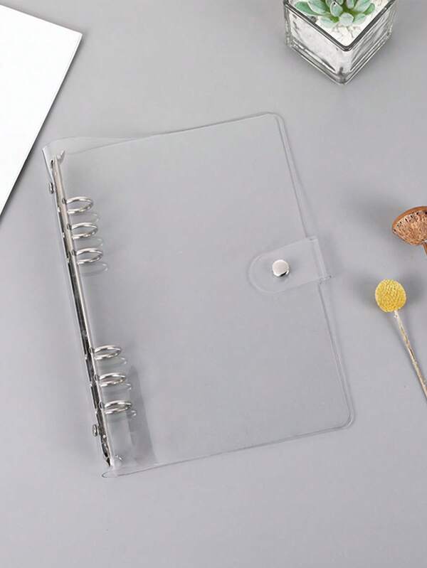 1pc A5 Creative Pvc Transparent Notebook Cover With Detachable Loose-Leafs, Memo Pad,Back To School,School Supplies