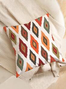 1pc Colorful Diamond Grid Pattern Printed Cushion Cover For Modern Sofa Decor Pillowcase (Without Pillow Core)