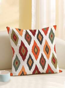 1pc Colorful Diamond Grid Pattern Printed Cushion Cover For Modern Sofa Decor Pillowcase (Without Pillow Core)