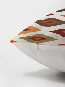 1pc Colorful Diamond Grid Pattern Printed Cushion Cover For Modern Sofa Decor Pillowcase (Without Pillow Core)