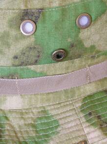 1入迷彩保暖帽面罩和1入大檐漏斗帽組合，適用於露營，釣魚，戶外運動頭部防護套裝，可調節防風防UV，帽緣可調式，透氣防曬風扇圓邊 - 彩色 - 查看 5