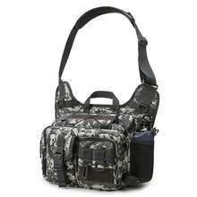 1 件灰色尼龍多功能釣具包戶外運動斜挎路亞釣魚用具,適用於釣魚滾筒、魚鉤和魚餌 - 彩色 - 查看 12