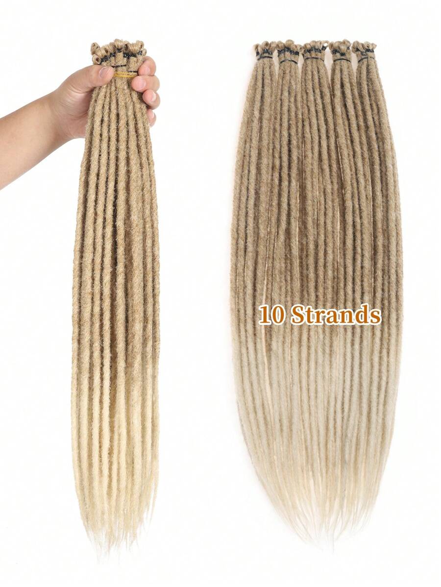 24 Inch Synthetic Dreadlock Extensions 10 Strands Hippie Single Ended ...