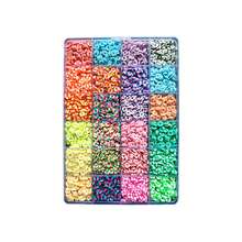 4800pcs 48 Colors Polymer Clay Beads Kit, Clay Flat & Round Spacer Beads For DIY Earrings, Bracelets & Jewelry Making, Perfect Gift Set - Multicolor - View 3