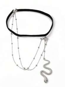 1條女式性感金色誇張彈性蛇形長腿鏈,時尚多層身體鏈珠寶禮物 - 金色 - 查看 4