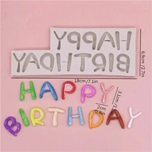 1 件英文字母生日快乐字体树脂硅胶模具，珠宝制作，颜色随机 - 彩色 - 查看 2
