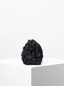 Elegant Rose Pattern Evening Bag, Wedding Party Clutch Bag, Gentle And Sweet Ladies Purse, Valentine'S Day Gift For Ladies (Random Pattern) Valentines, Fashionable Clutch Bags For Woman - Black - View 5