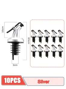 10 件裝帶倒嘴矽膠瓶塞適用於油、醋、醬瓶 - 彩色 - 查看 4