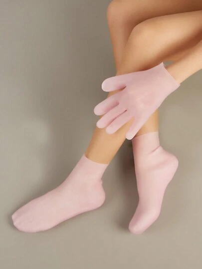 Foot care 4入組矽膠保濕美白手套,保濕美白襪子,護膚襪,沙灘襪