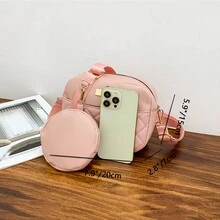 1個女孩迷你波浪紋壓花信封包,手機包包 - 粉色 - 查看 2