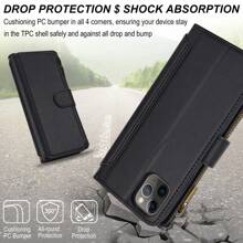 流行的斜挎錢包手機殼，兼容 iPhone 15 14 13 12 11 Pro Max XR XS Max 7 8 Plus 12 Mini 13 迷你信用卡座人造皮革手機殼，配有短掛繩拉鍊翻蓋雙磁扣和耐用的防震蓋，適用於 Samsung S24 S23 S22 Ultra S24 S23 S22 Plus S23 FE Note 20 Ultra A14 A53 A54 - 黑色 - 查看 3