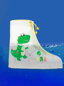 1 đôi Ủng đi mưa họa tiết kỳ lân hoạt hình cho trẻ em - Đỏ và trắng - Xem 2