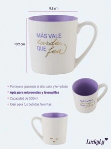 Tazas para Café con Frases Divertidas de 500ml LuckyLy, Grandes y Originales, Taza Térmica ideal como Regalos para Mujer Navidad San Valentín, Regalos para Mamá y Día del Maestro – Modelo Nira, Tarde