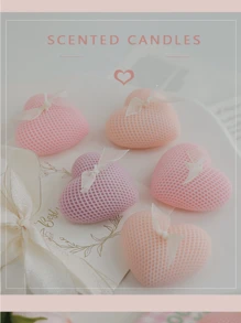 1支浪漫愛心香氛蠟燭,燃燒時間8-10小時,適用於情人節、燭光晚餐、婚禮和其他節慶裝飾、派對禮物、紀念品 - 彩色 - 查看 2