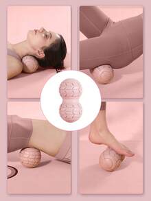 peipo 1入組携帶式花生狀粉色頸背肌肉放鬆按摩滾輪, 適用於禮品、家居、旅行 - 粉色 - 查看 1