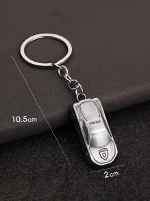 1入模型警車設計鑰匙扣,情侶鑰匙扣掛件創意個性化禮物送給朋友 - 銀色 - 查看 3