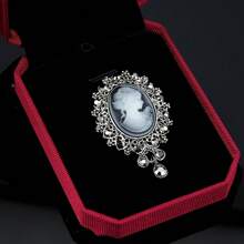 新款復古美女頭設計胸針維多利亞女王徽章別針配件 - 銀色 - 查看 2