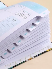 1pc 2024 Coil Notebook With Spiral Week Plan, Floral Schedule Book, English Diary - Multicolor - View 8