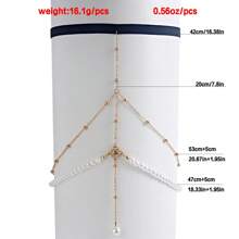 1pc European & American Style Faux Pearl Pendant Elastic Adjustable Leg Chain For Sexy Girls Daily Wear, Leg Bracelet - Gold - View 6