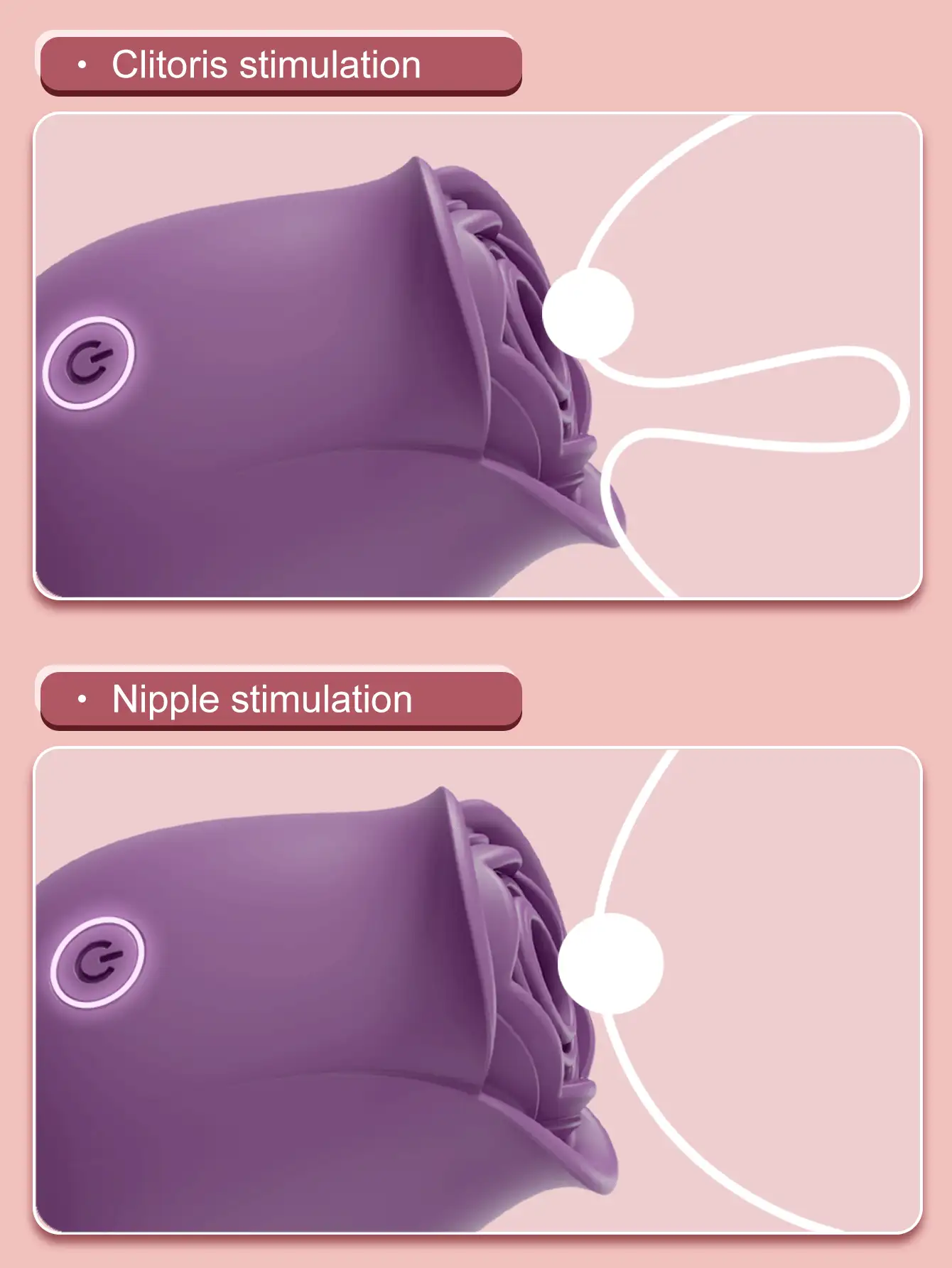 Women's Sex Toys, Rose-Shaped Sucking Vibrator, Clitoral Sucker, 10 Sucking Modes, Nipple Stimulator Vibrator, Women's Sex Toys - Purple - View 4